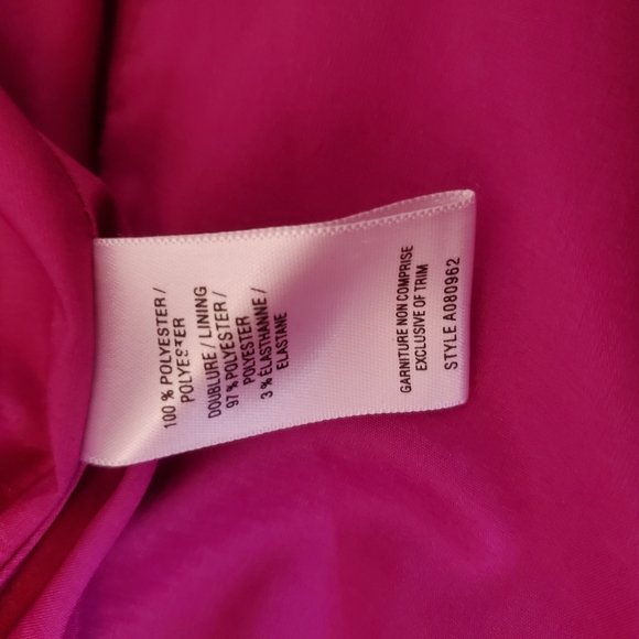 Jacob Fuchsia Mini Dress with Black Ruffle Detail - Picture 4 of 5